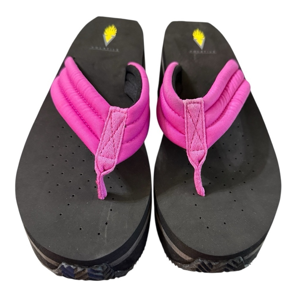 Volatile Zoe Orchid Pink Wedge Flip-Flops – Size 10